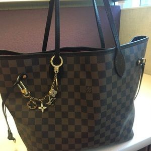 Louis Vuitton Neverfull MM and Bag Charm Chain